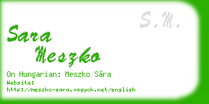 sara meszko business card