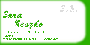 sara meszko business card